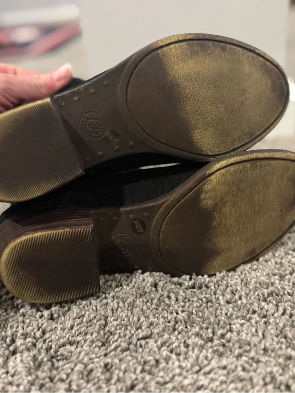 Women's Lucky Brand Black Suede Cutout Perforated Ankle Booties